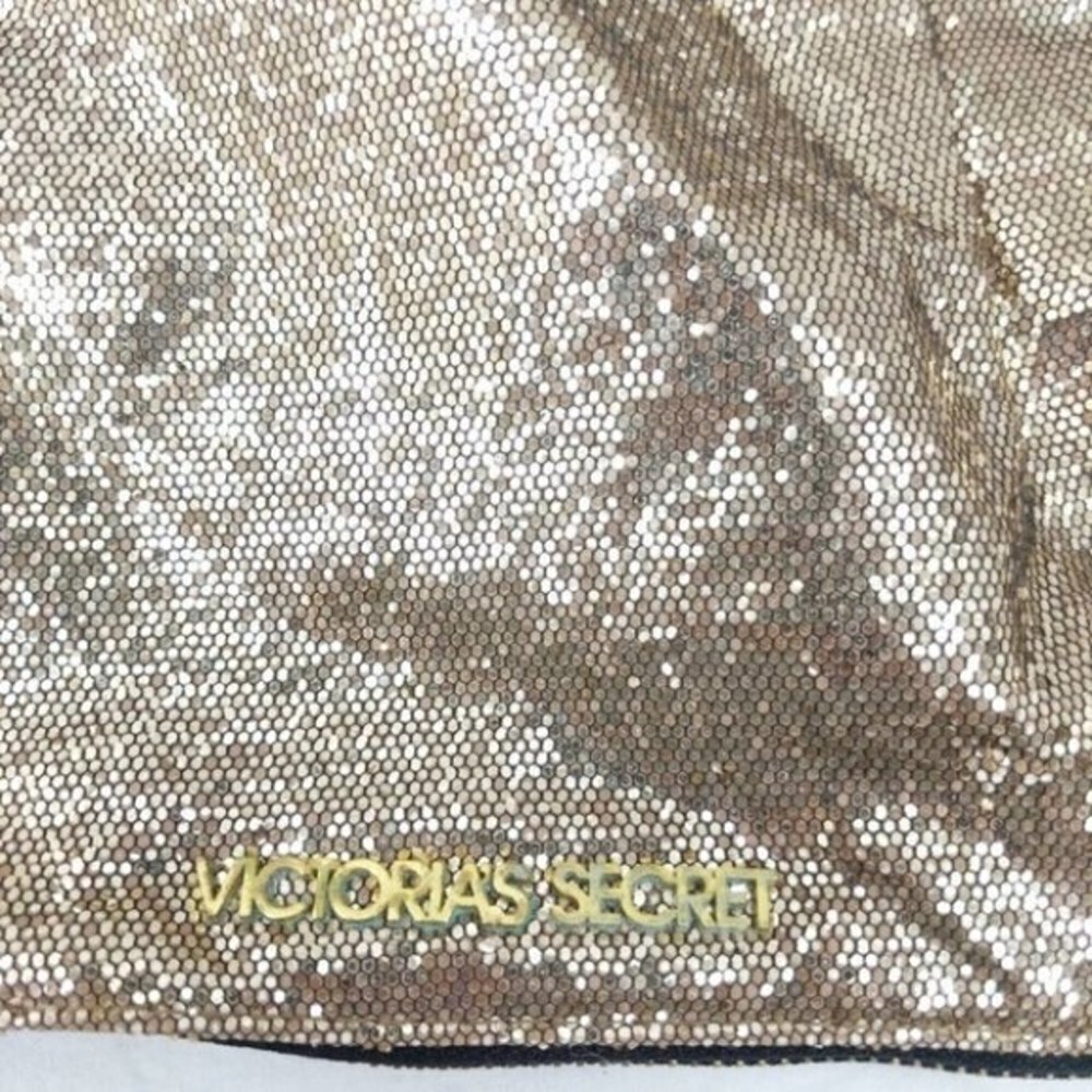 Victoria's Secret Gold Glitter Cosmetic Bag - Picture 2 of 7